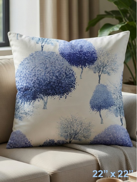 INKY TREES PRINT CUSHION & FILLER